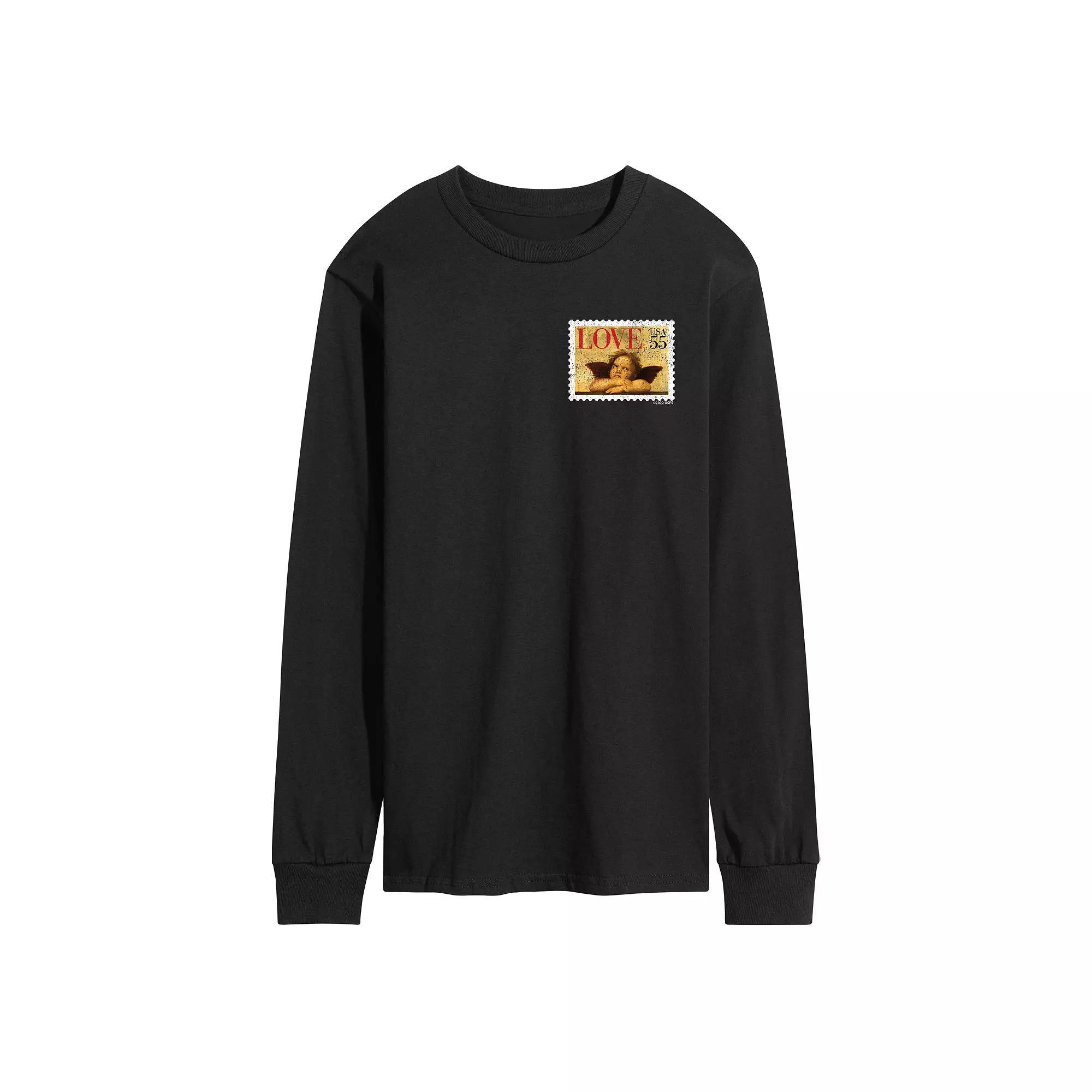 Men's USPS Cherub Stamp Long Sleeve Tee,  Product Image