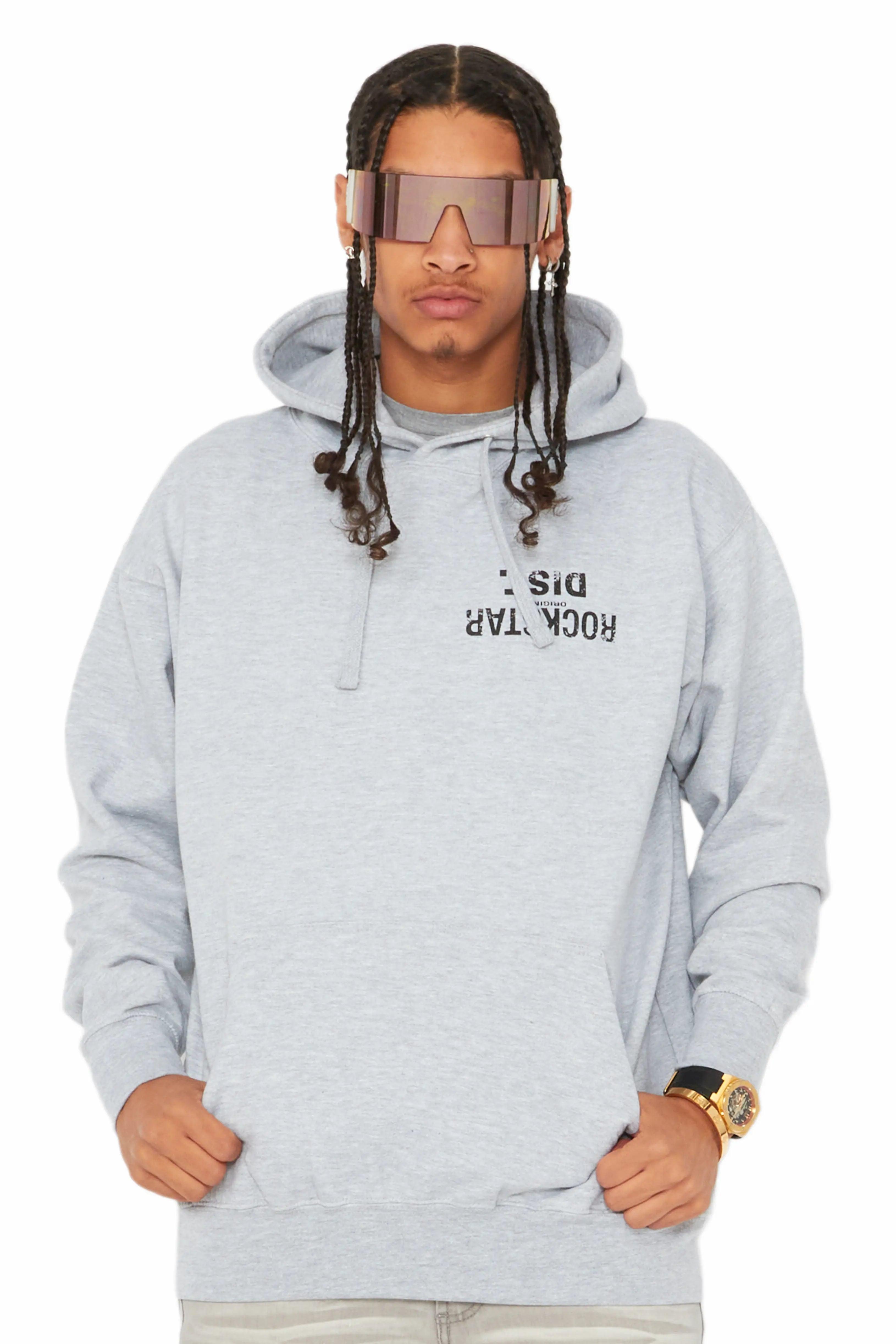 Martson Heather Grey Graphic Hoodie Male Product Image