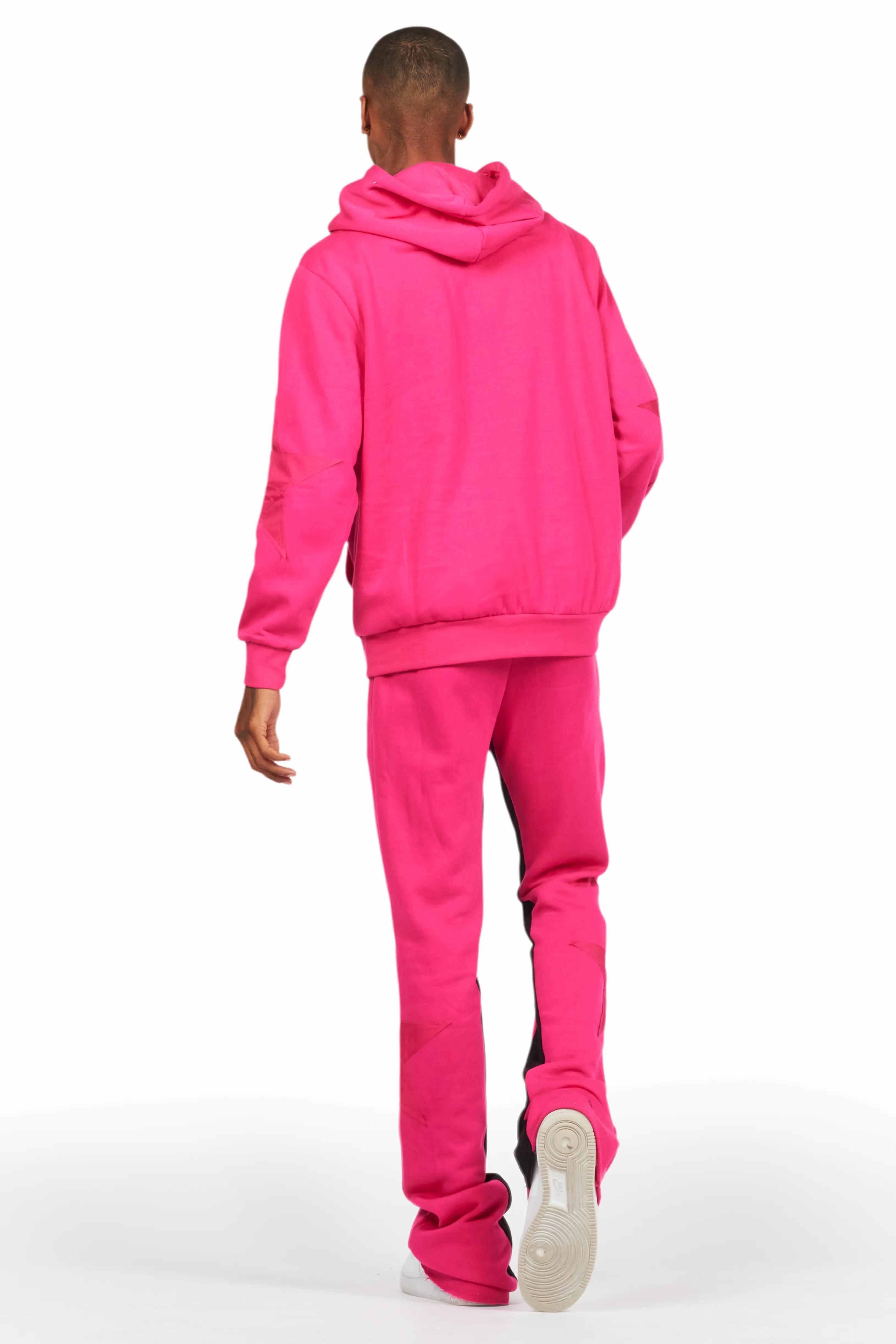 States Fuchsia Baggy Stacked Hoodie Track Set Male Product Image