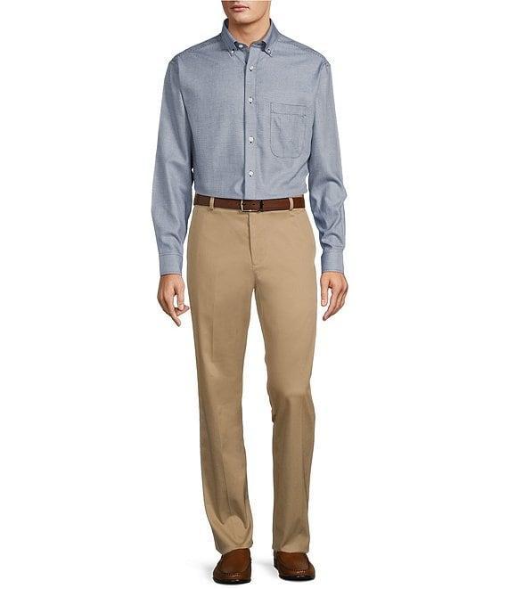 Gold Label Roundtree & Yorke Non-Iron Long Sleeve Micro Houndstooth Dobby Sport Shirt Product Image