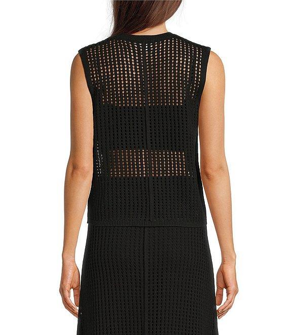 Le' AL.X Mesh Knit Crewneck Sleeveless Coordinating Tank Product Image