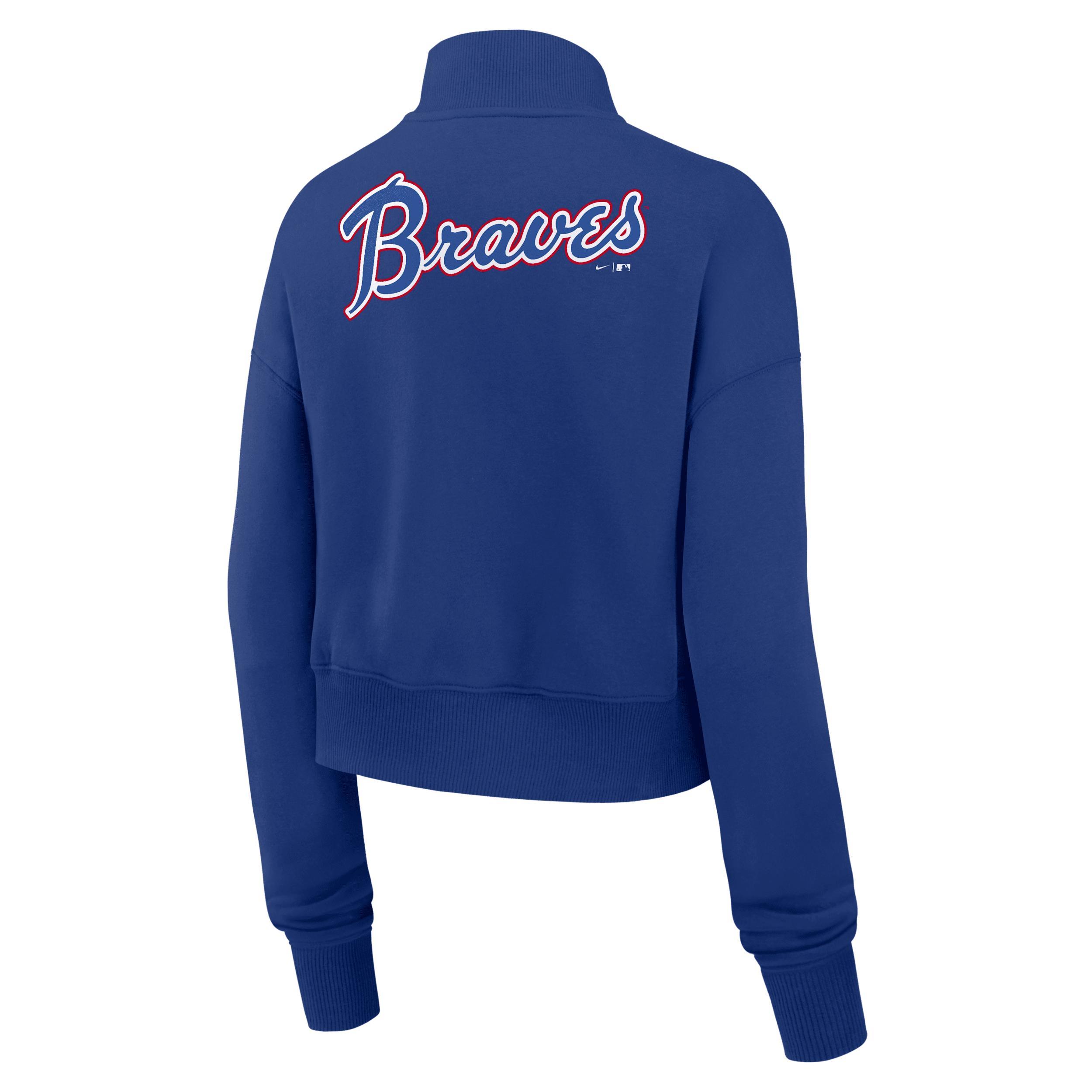 Atlanta Braves Cooperstown Phoenix Nike Women's MLB Cropped 1/2-Zip Crew Product Image