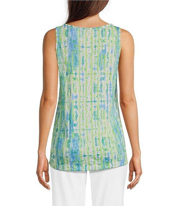 Ali Miles Green Abstract Print Button Front Tank Set Product Image