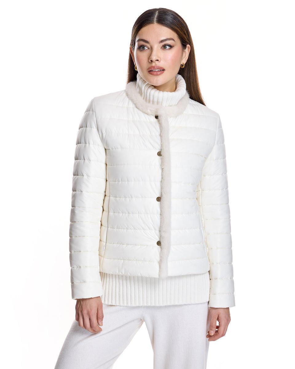 Nylon Jacket with Mink Trim Product Image