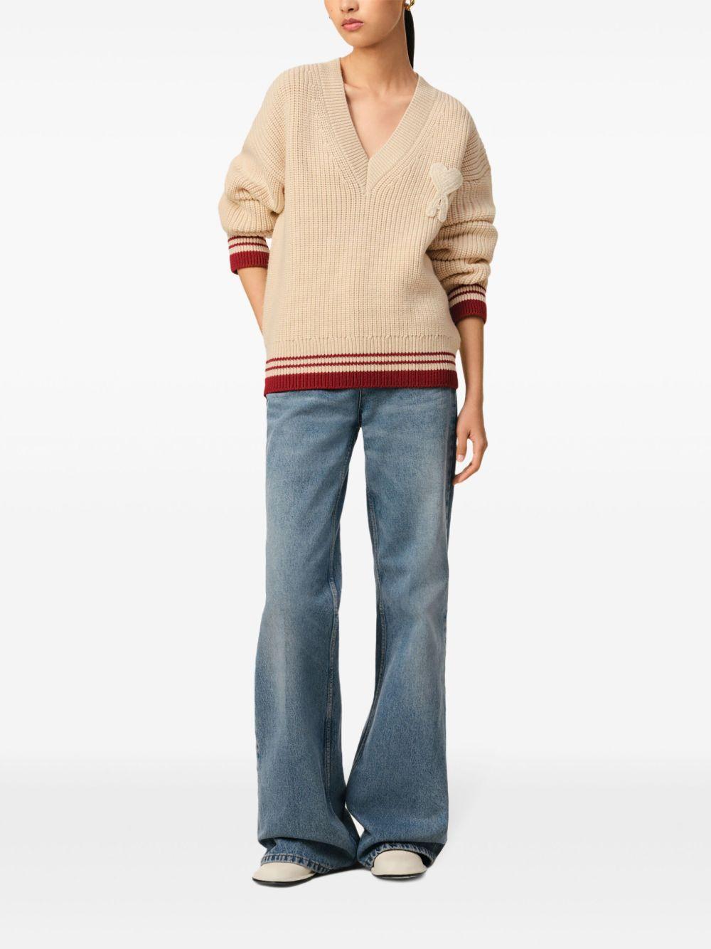 ribbed V-neck sweater Product Image