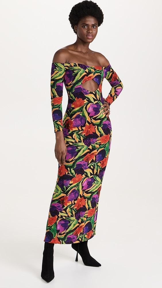 Dur Doux Maxi Floral Diamond Cutout Dress | Shopbop Product Image