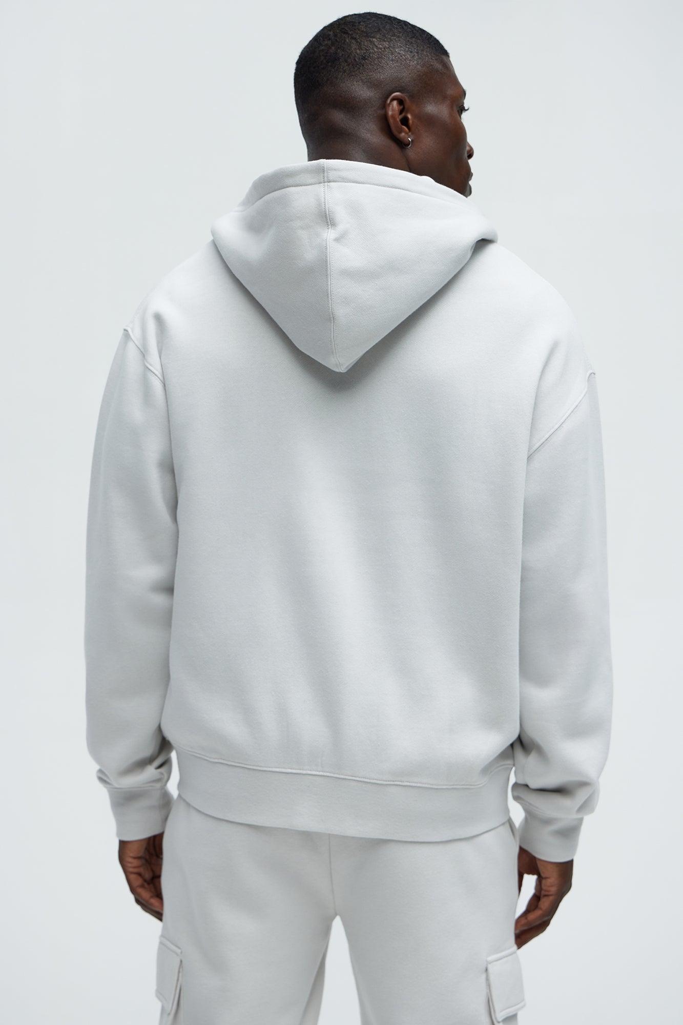 Good Vibe Hooded Varsity Jacket - Grey Product Image