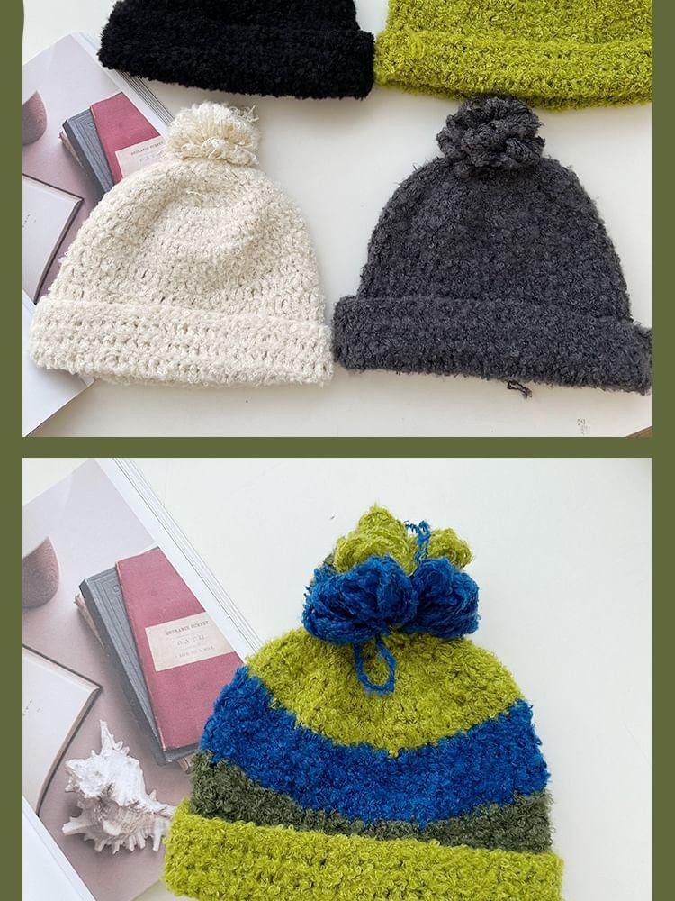 Striped Knit Beanie Product Image