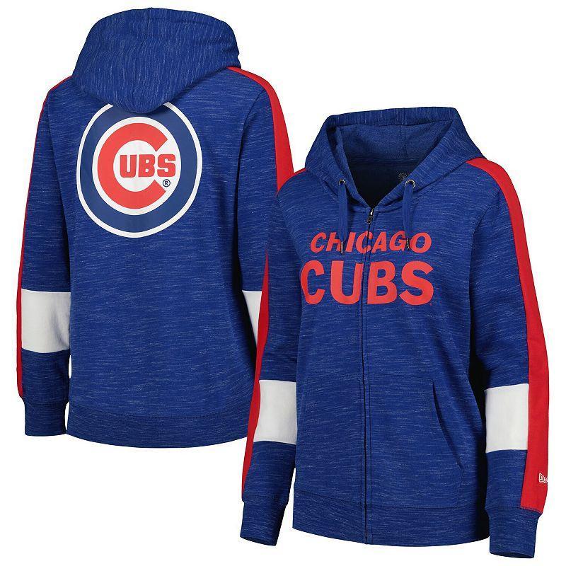 Womens New Era Royal Chicago Cubs Colorblock Full-Zip Hoodie Product Image