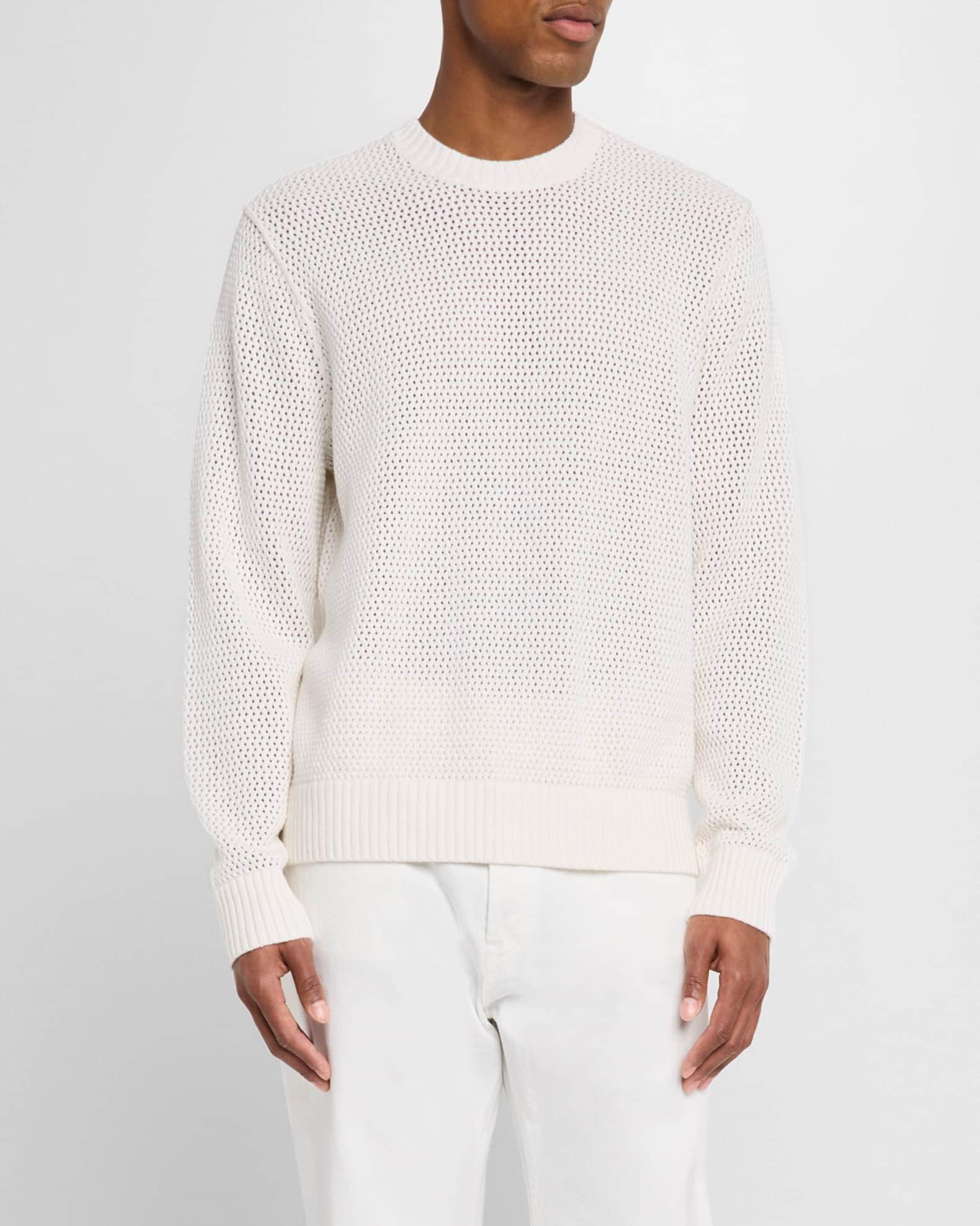 Men's Cotton-Cashmere Mesh Sweater Product Image
