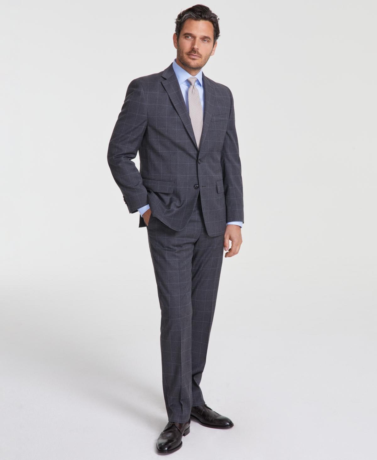 Perry Ellis Mens Modern-Fit Solid Nested Suit Product Image