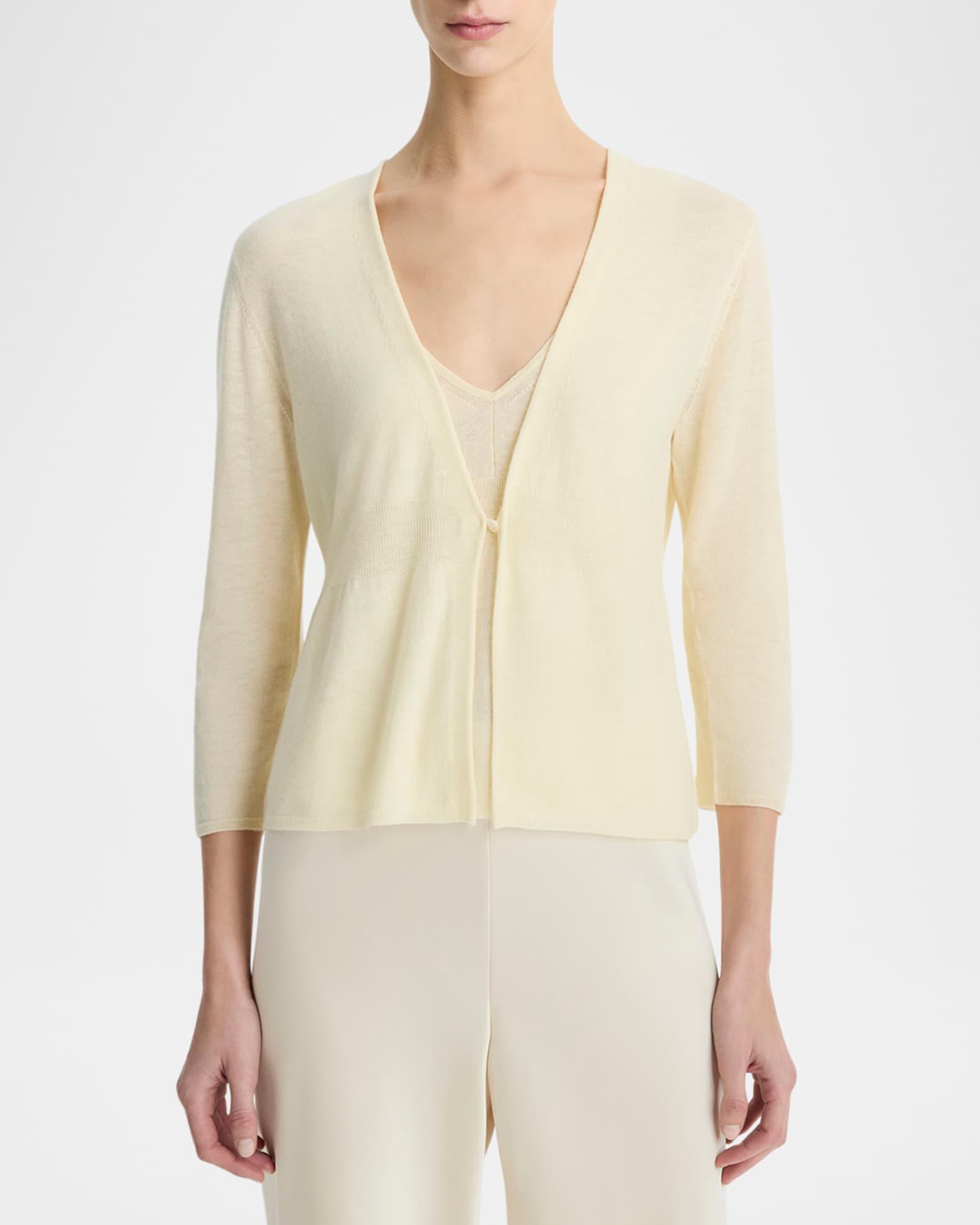 Single-Button Wool-Cashmere Cardigan Product Image