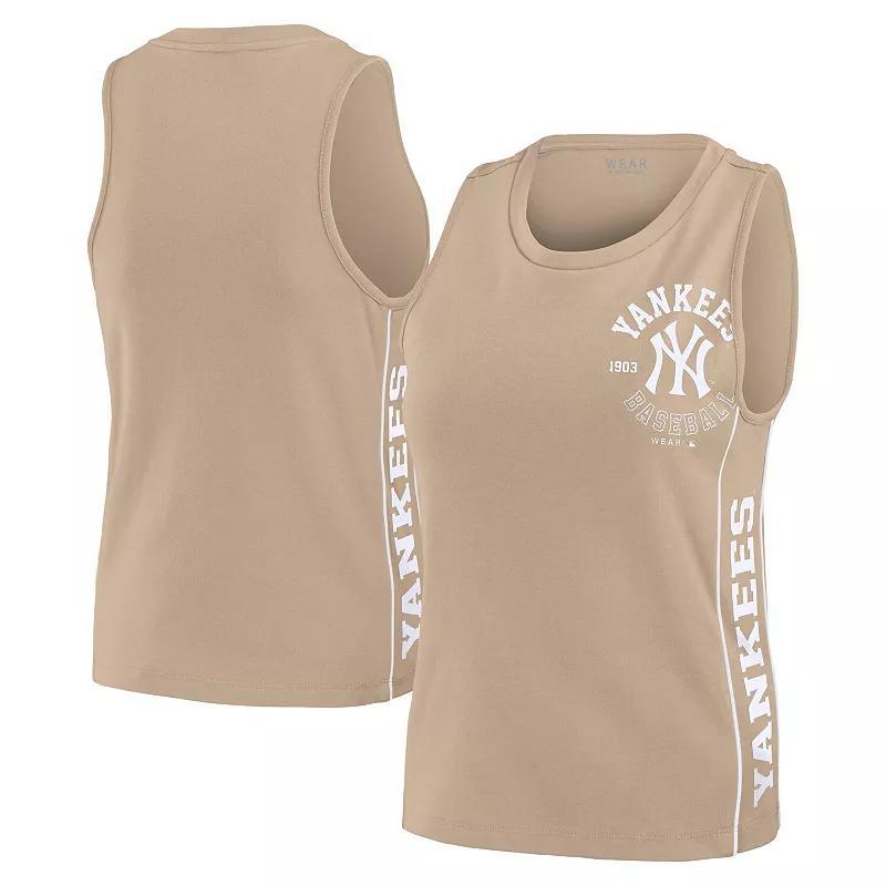 Women's WEAR by Erin Andrews Tan Atlanta Braves Tonal Tank Top, Size: Medium, Team Product Image