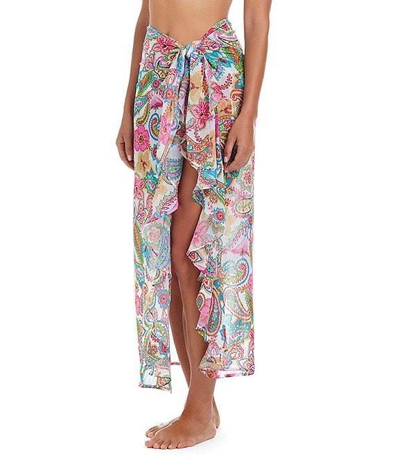 Bleu Rod Beattie All Set For Summer Ruffle Trim Sarong Swim Cover-Up Product Image