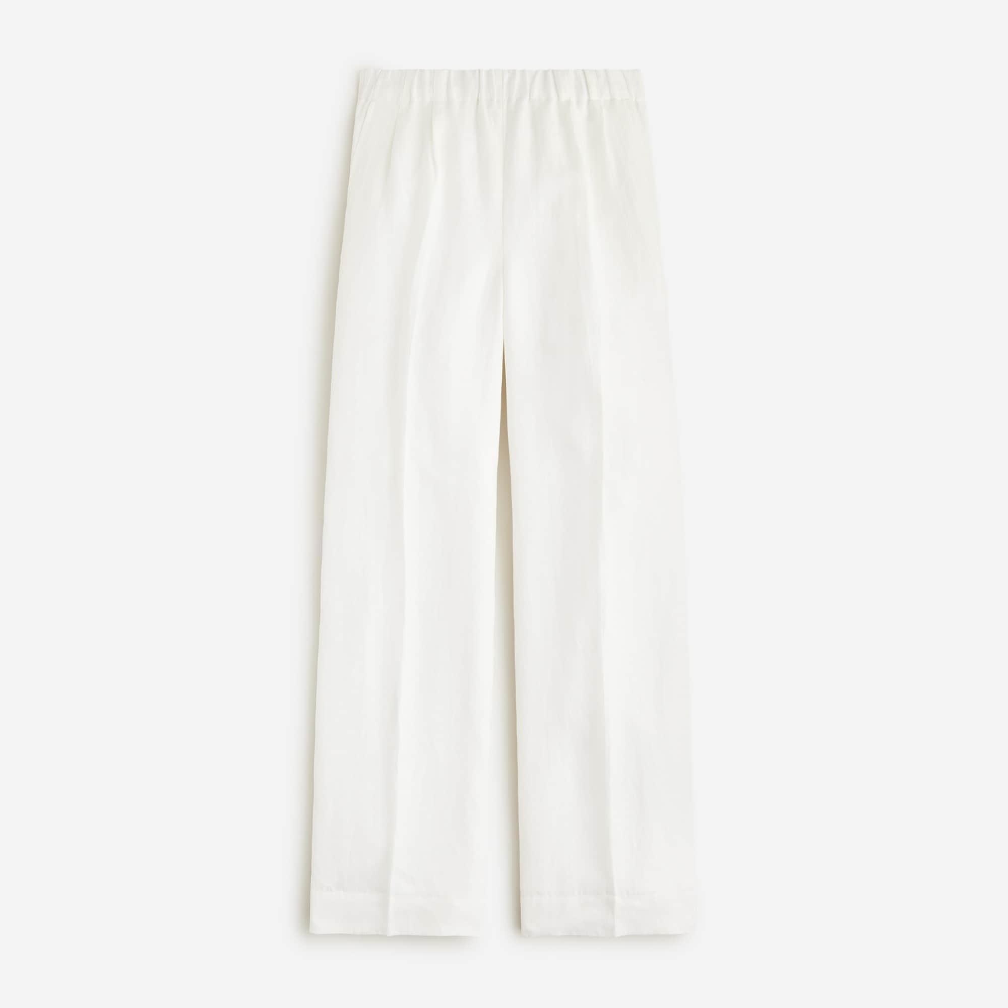 Pleated pull-on pant in linen-cupro blend Product Image