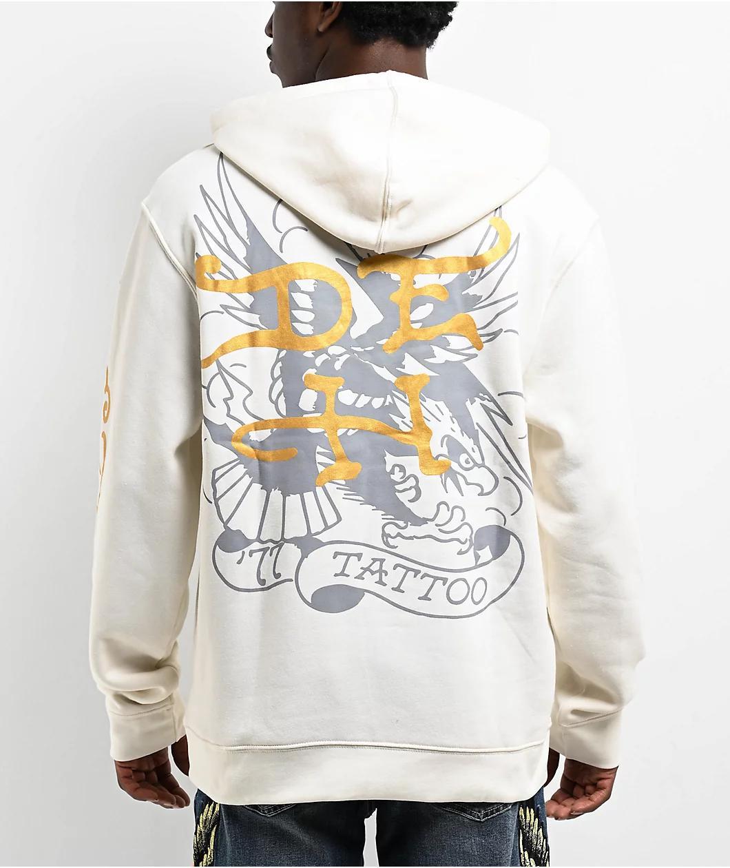 Ed Hardy Pierced Eagle White Hoodie Product Image