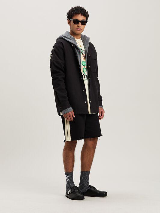 CURVED LOGO ZIP KNIT HOODY GREY MELANGE Product Image