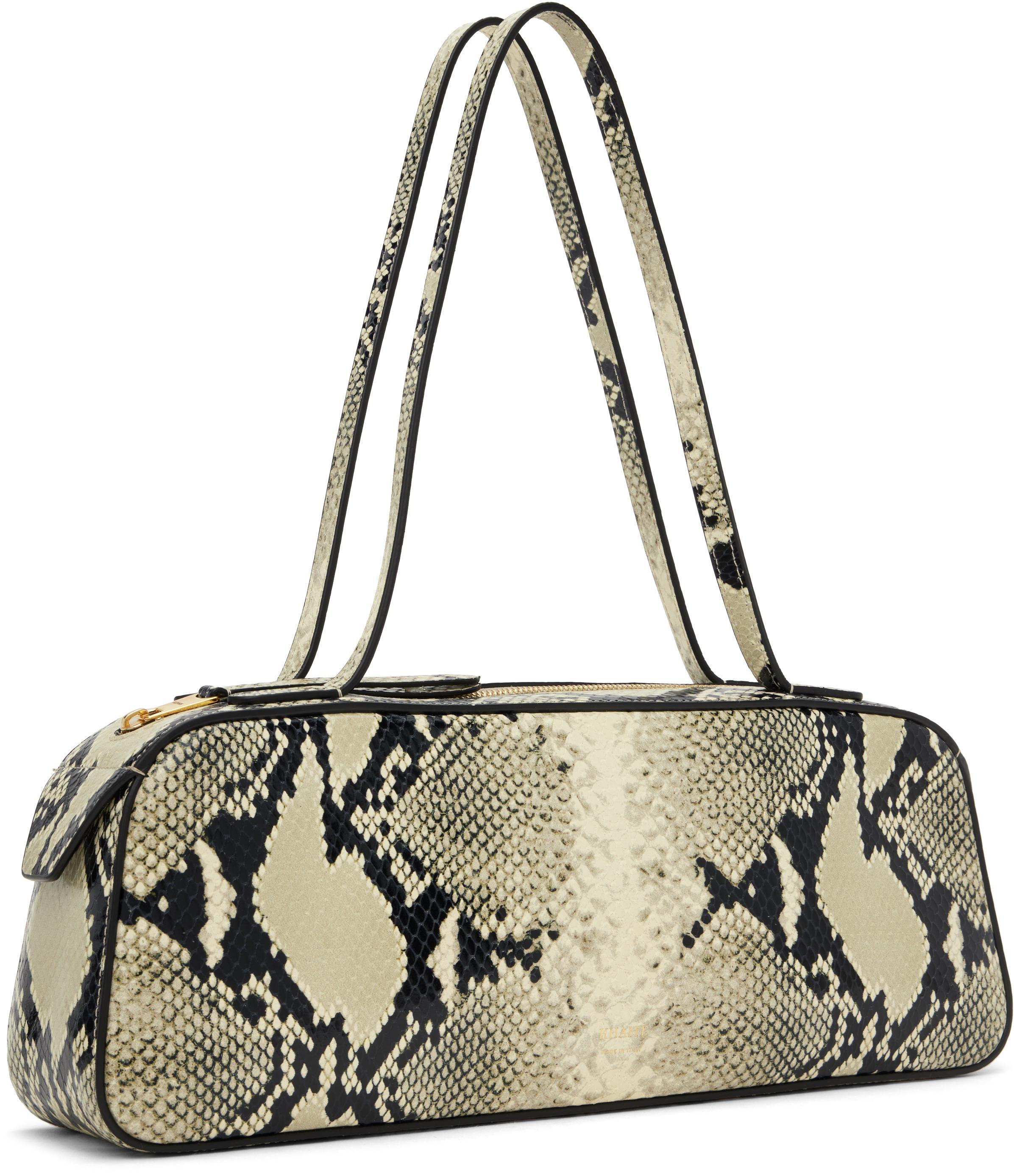 KHAITE Simona Embossed Leather Shoulder Bag In 121 Natural Product Image