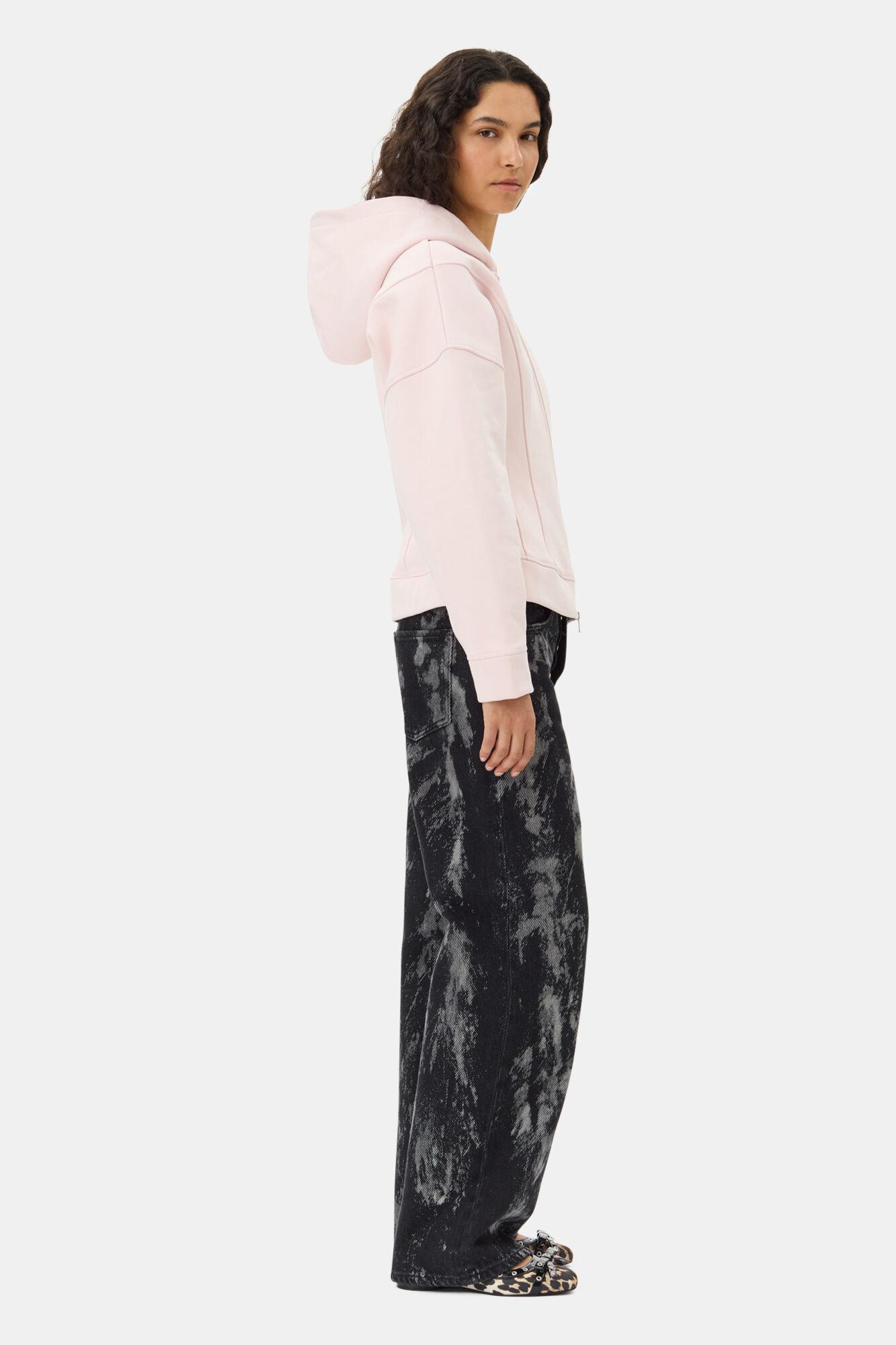 Pink Fleece Zip Hoodie Product Image