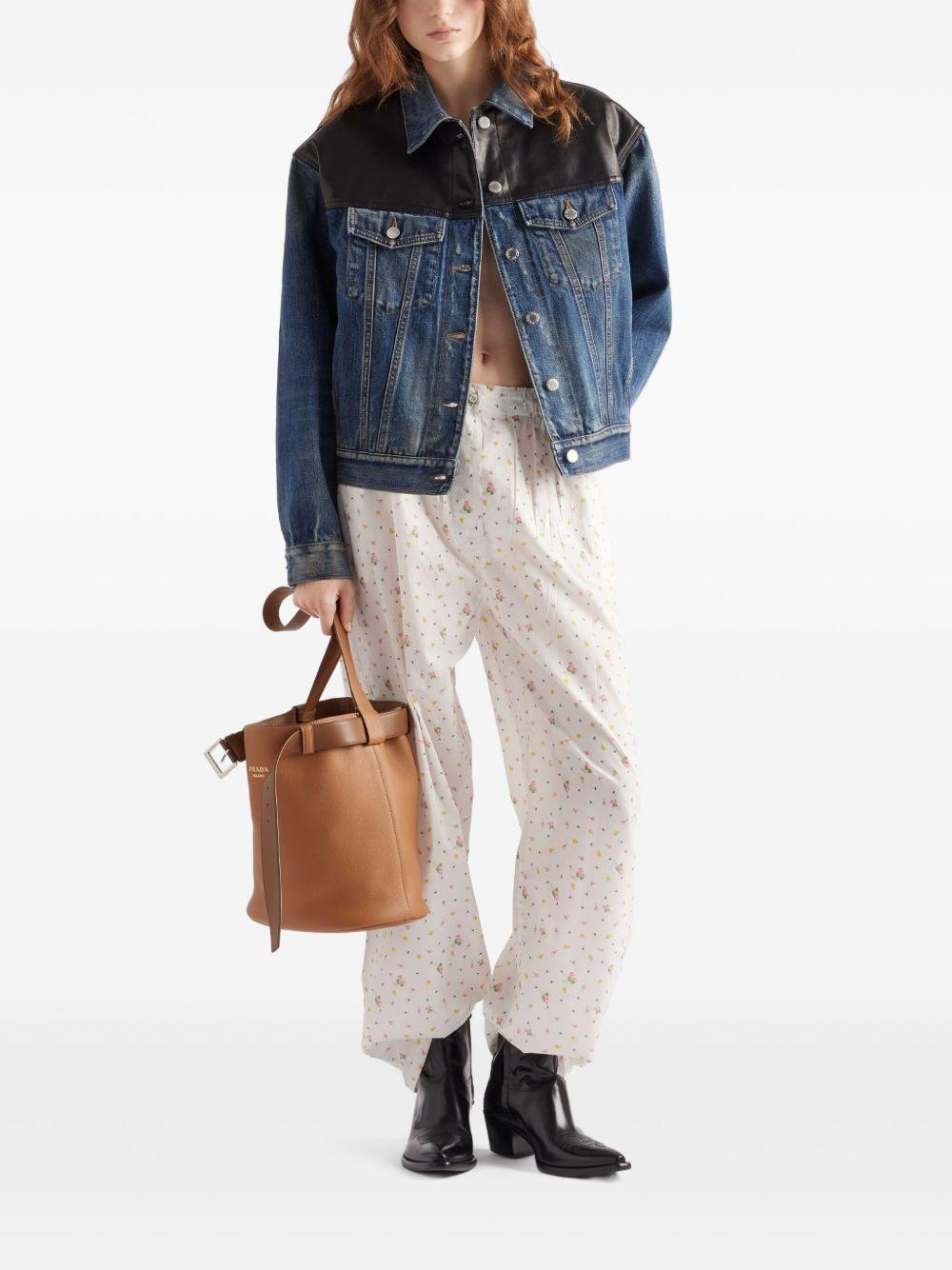 panelled denim jacket Product Image