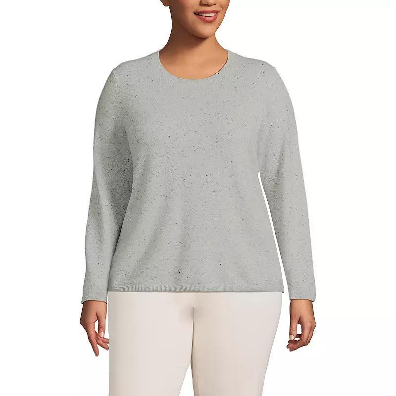 Lands' End Women's Plus Size Cashmere Sweater - 1x - Rich Periwinkle Heather Product Image