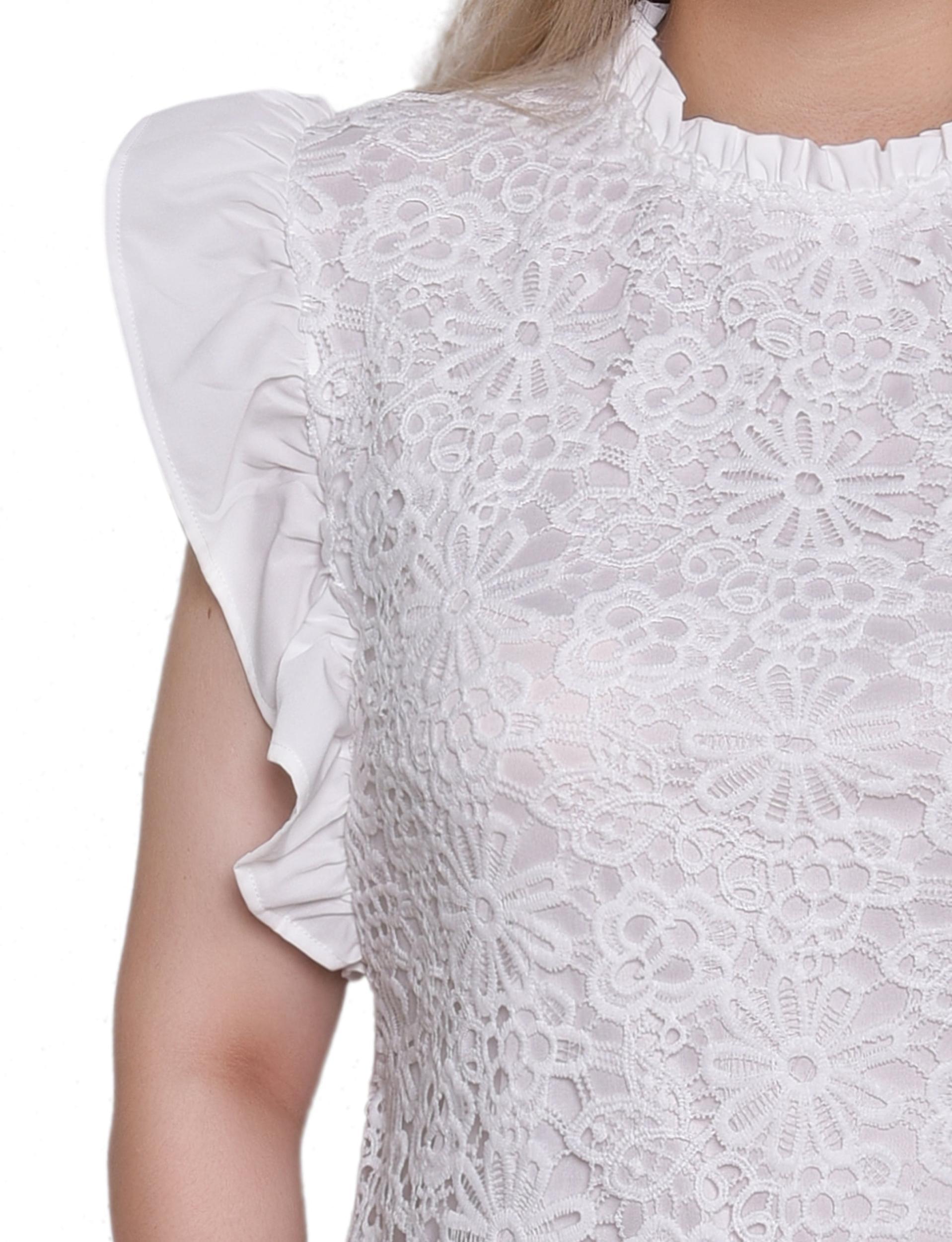White Flutter Sleeve Lace Top Product Image