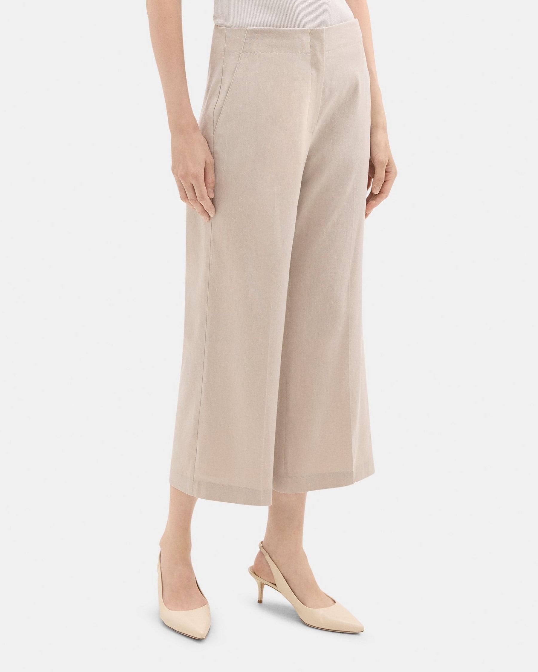 Wide-Leg Pant in Stretch Linen-Blend Product Image