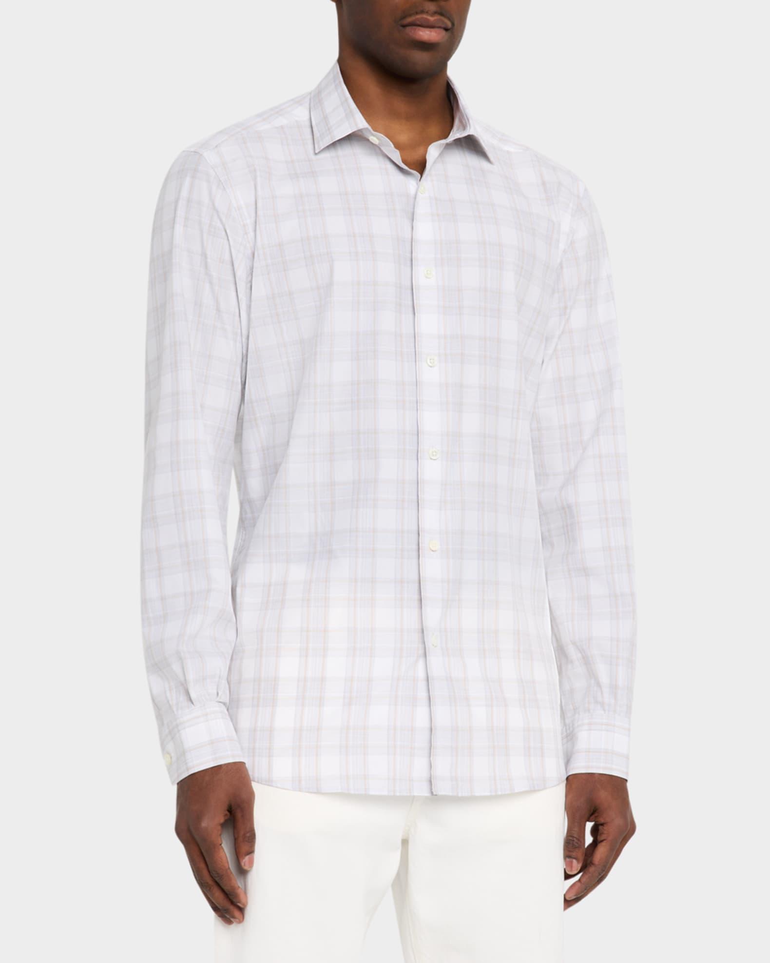 Men's Cotton Plaid Sport Shirt Product Image