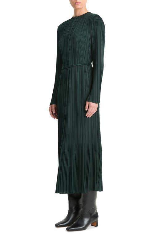 Pleated Midi Dress In Marine Pine Product Image