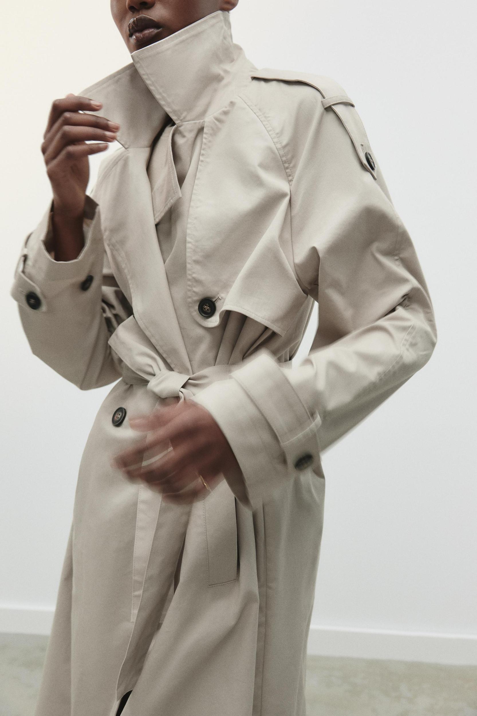 BELTED DOUBLE-BREASTED TRENCH COAT Product Image