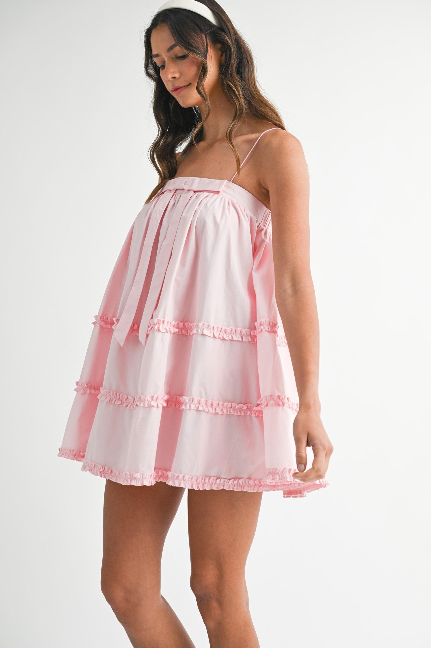 Ruffled Babydoll Mini Dress Product Image