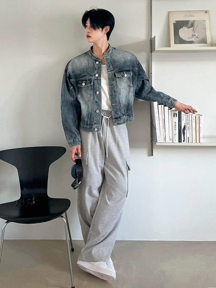 RT No. 12489 STAND COLLAR DENIM JK Product Image