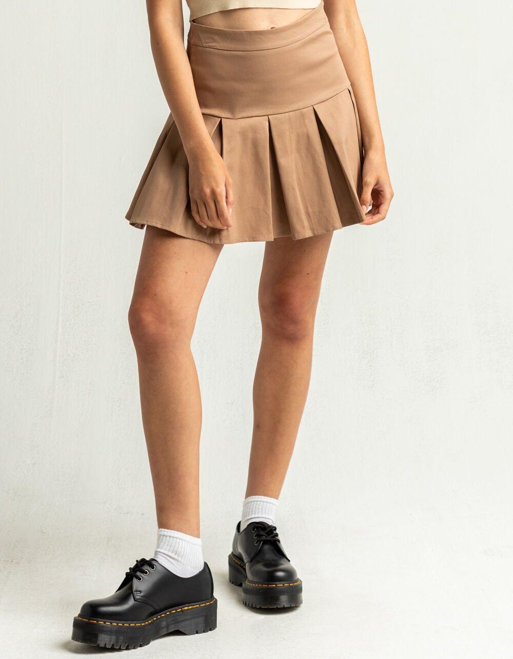 FULL TILT Khaki Tennis Skirt Product Image