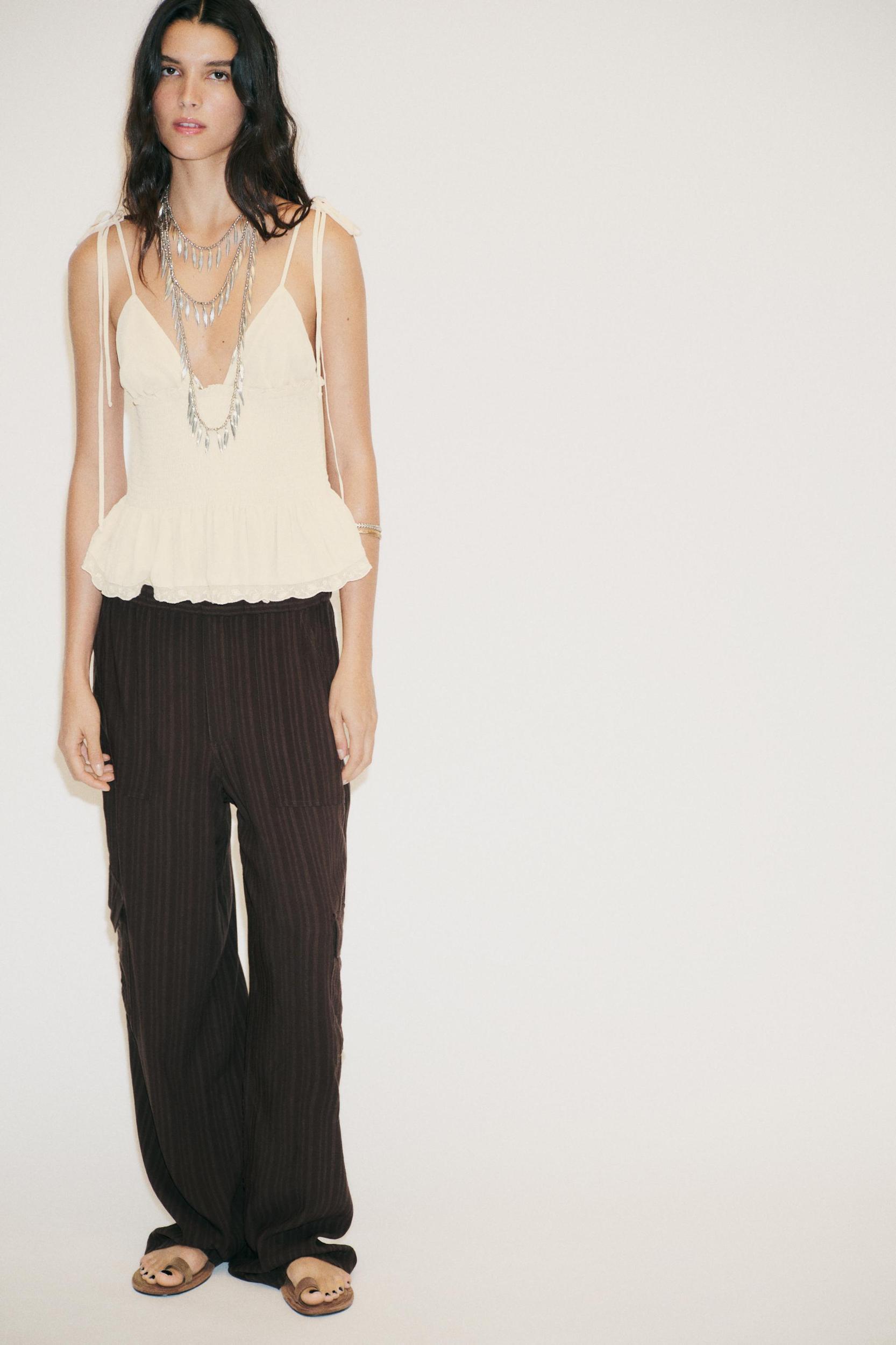 SMOCKED COMBINATION TOP Product Image