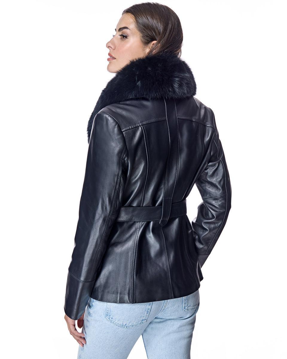Maximilian Fur-Trimmed Leather Jacket Product Image