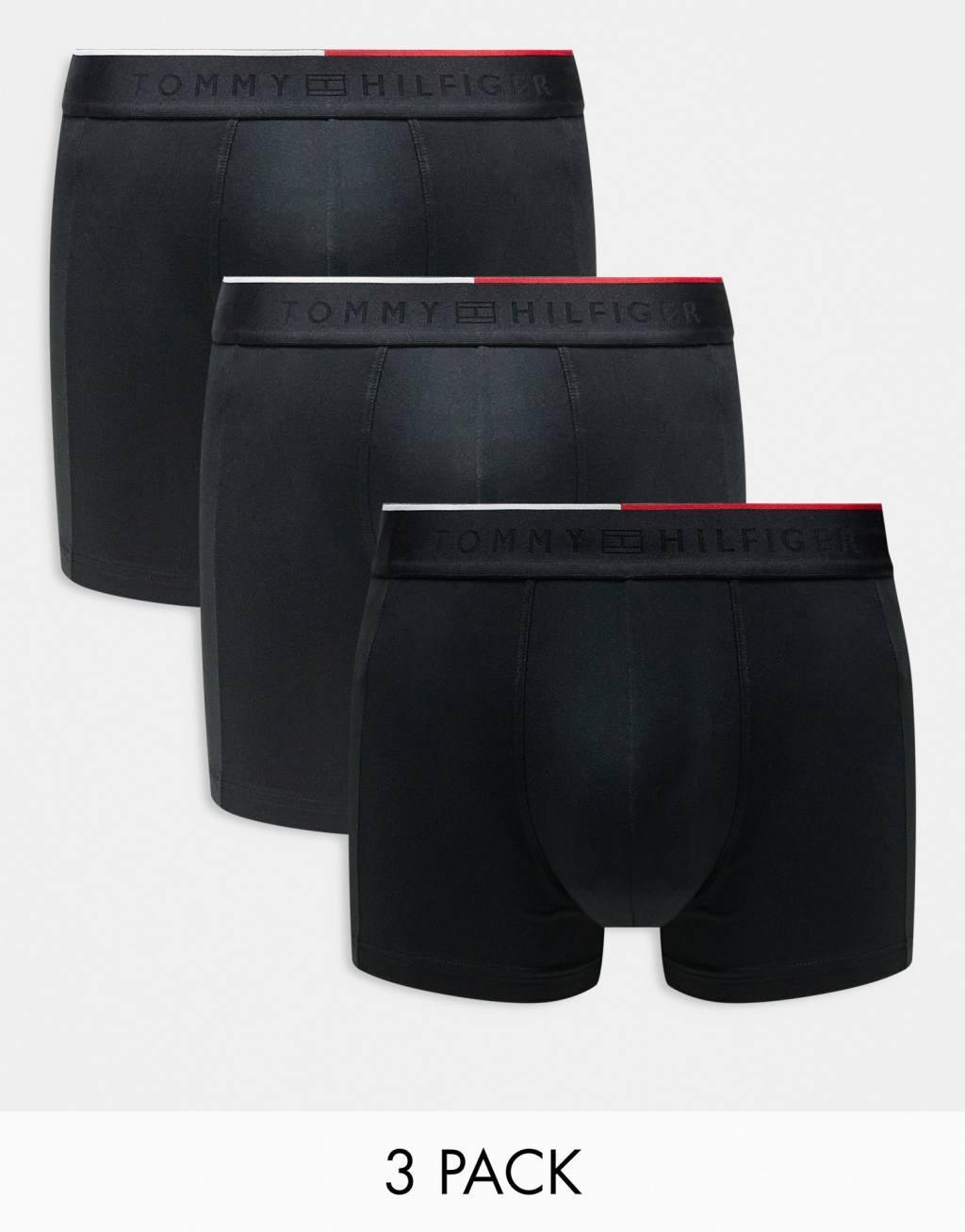 Tommy Hilfiger Everyday Micro fiber 3 pack trunk in black Product Image