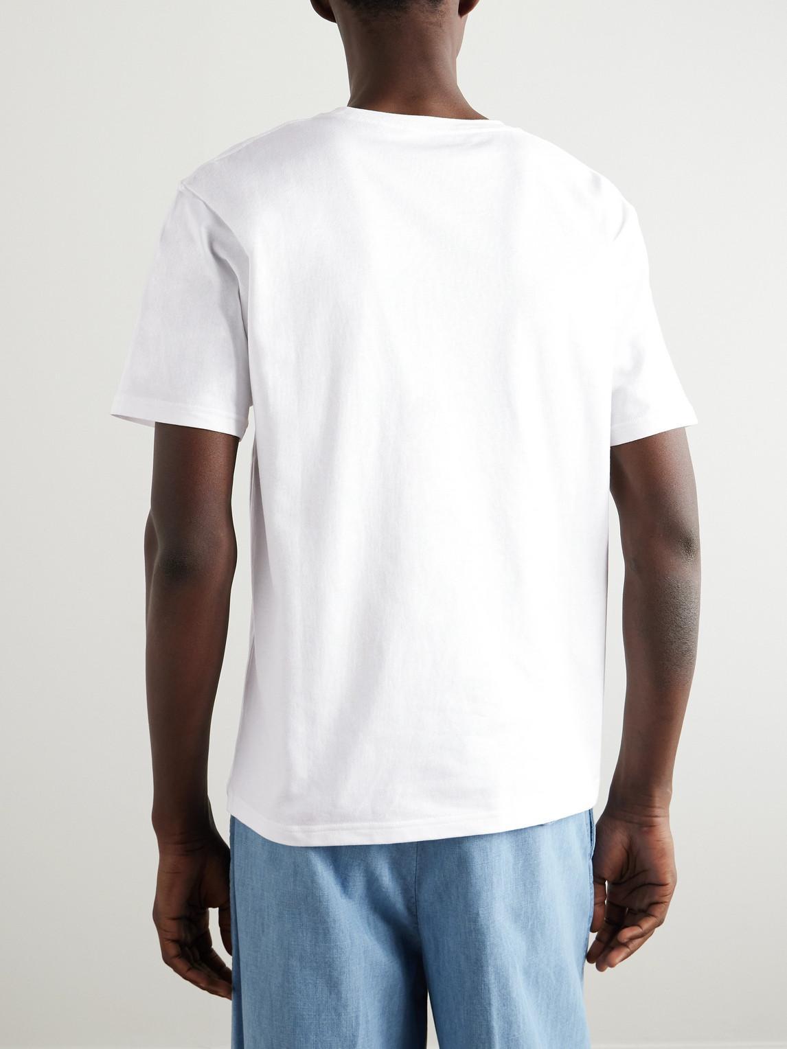 VALENTINO Mens Avorio Logo-print Crew-neck Cotton-jersey T-shirt Product Image