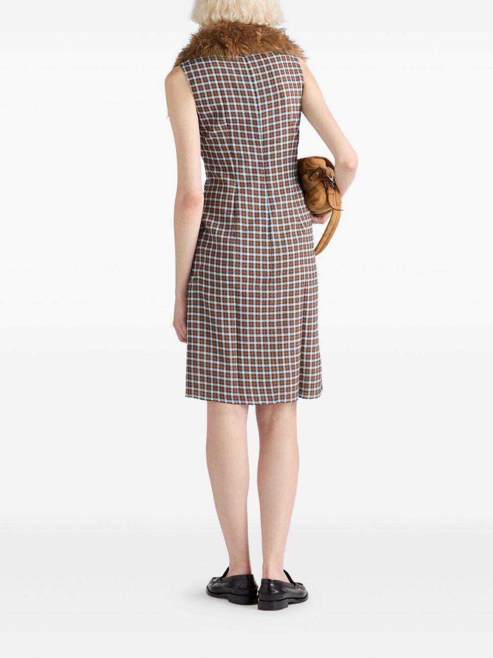 checked-pattern midi dress Product Image
