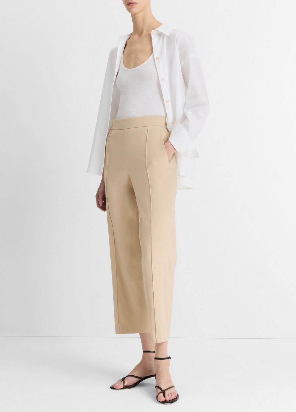 Linen-Blend Tapered Pull-On Pant Product Image