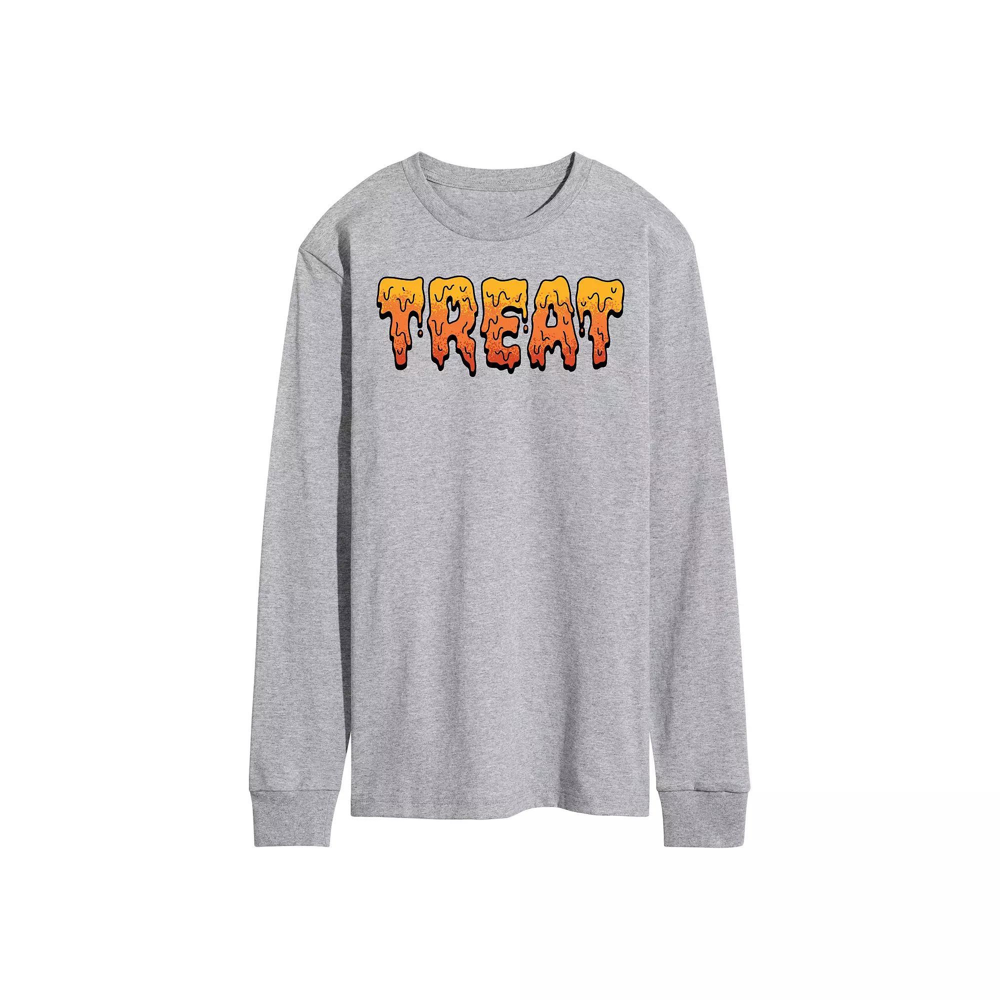 Men's Treat Long Sleeve Graphic Tee, Size: XL, Gray Product Image