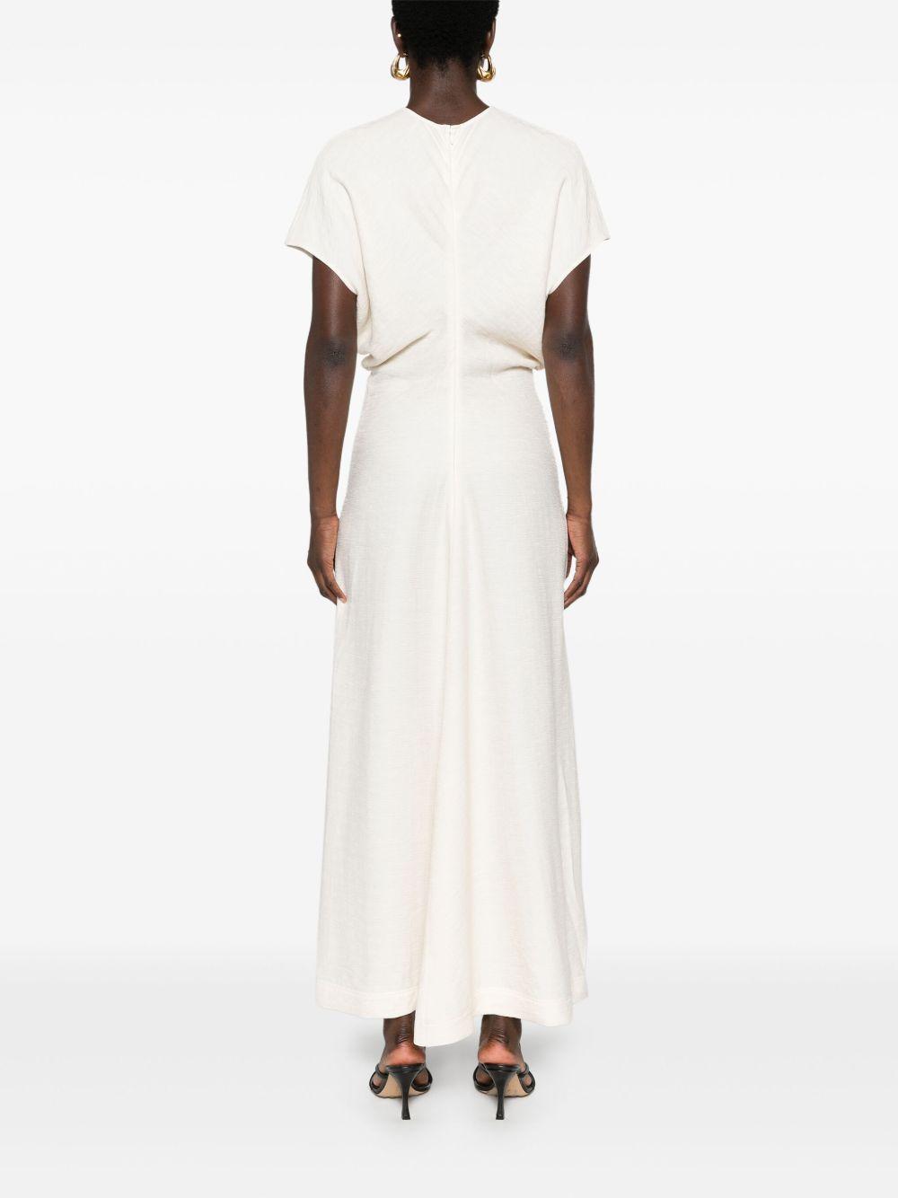 draped-detailing textured maxi dress Product Image