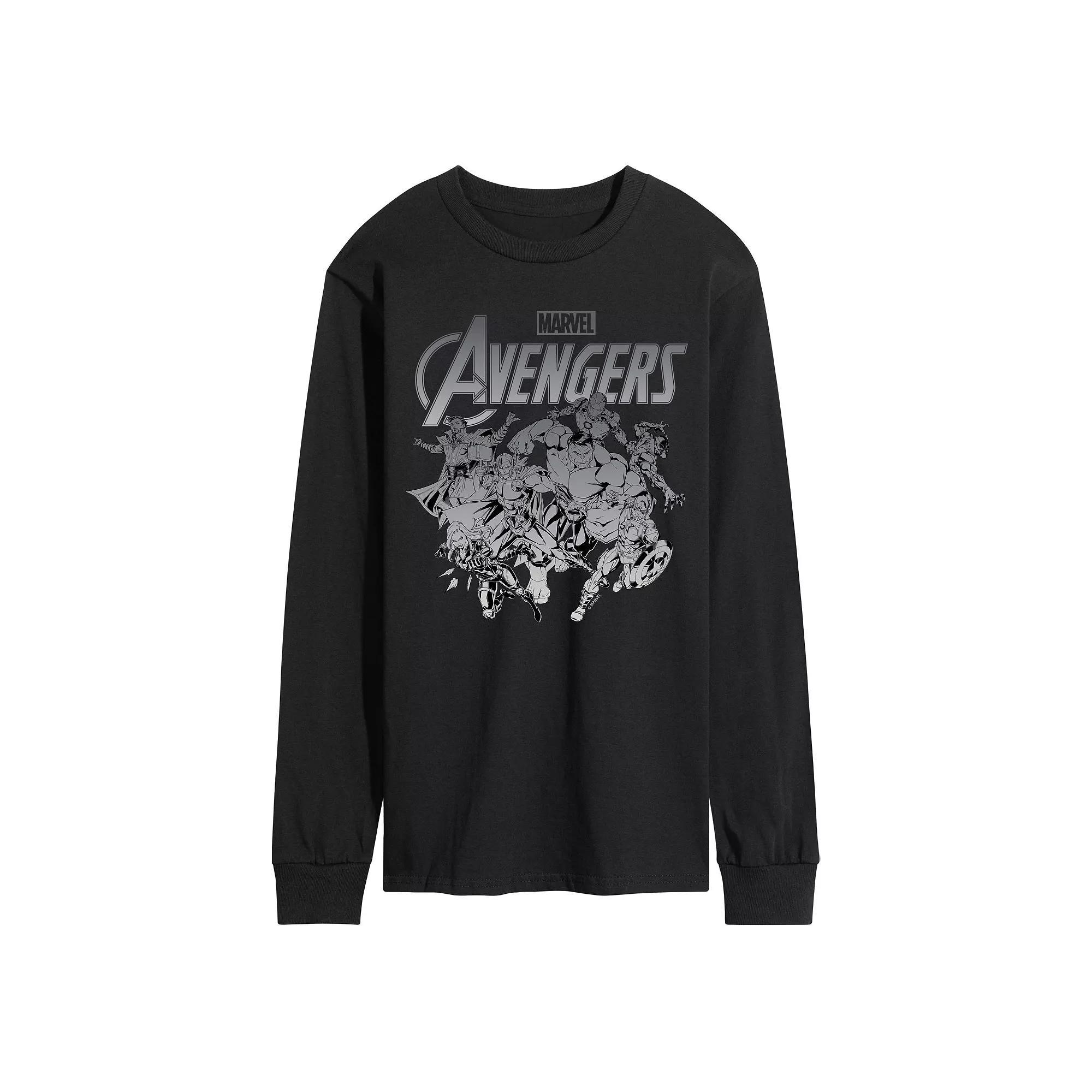 Men's Marvel Avengers Group Logo Long Sleeve Graphic Tee,  Product Image