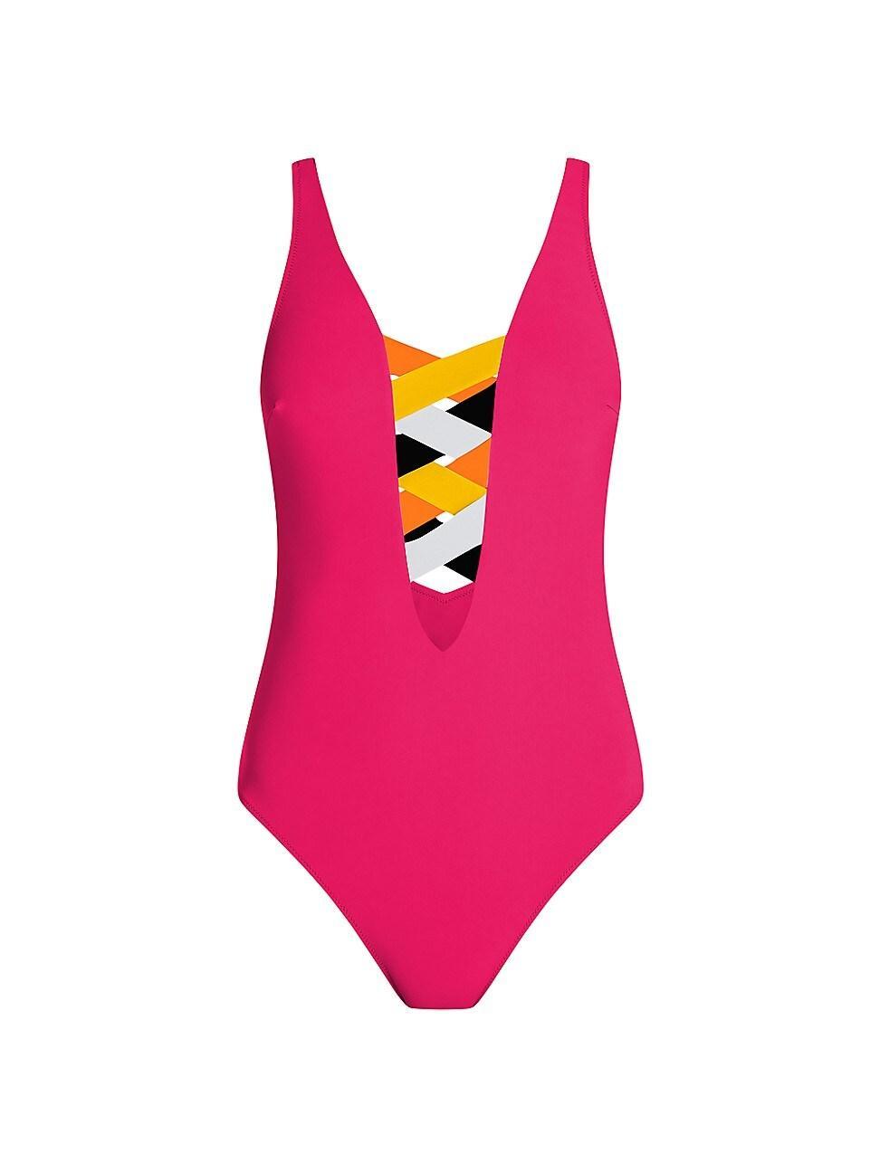 Womens St. Martin Lattice One-Piece Product Image