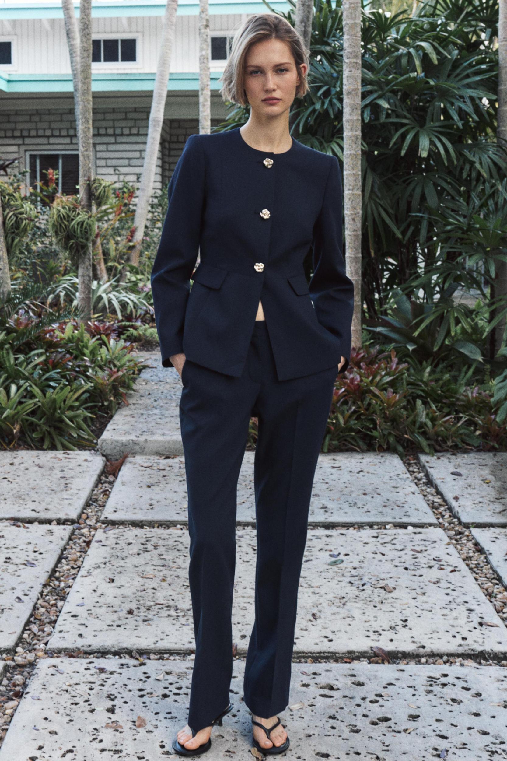 STRAIGHT MID-RISE PANTS Product Image