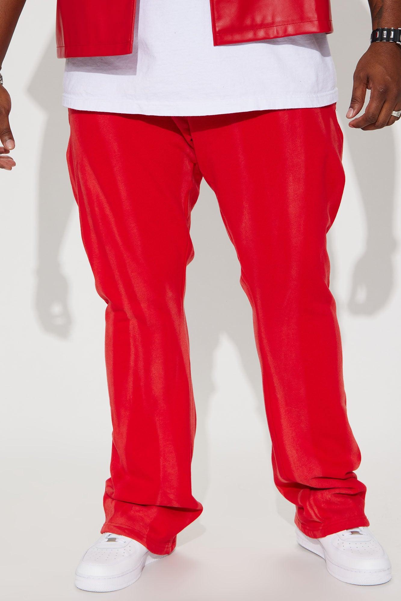 On The Radar Flared Sweatpants - Red Product Image