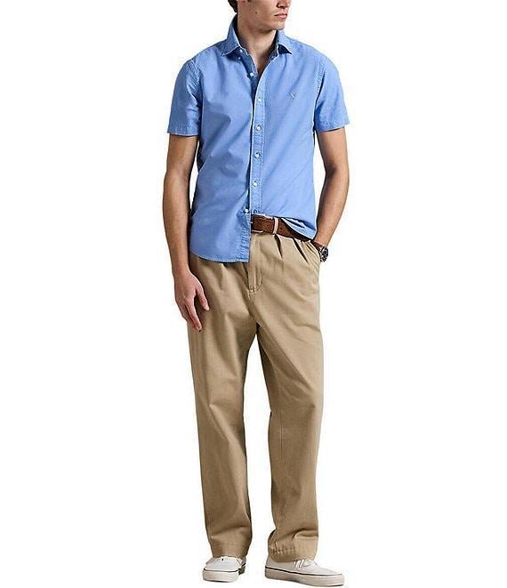 Polo Ralph Lauren Solid Garment-Dye Oxford Short Sleeve Woven Shirt Product Image