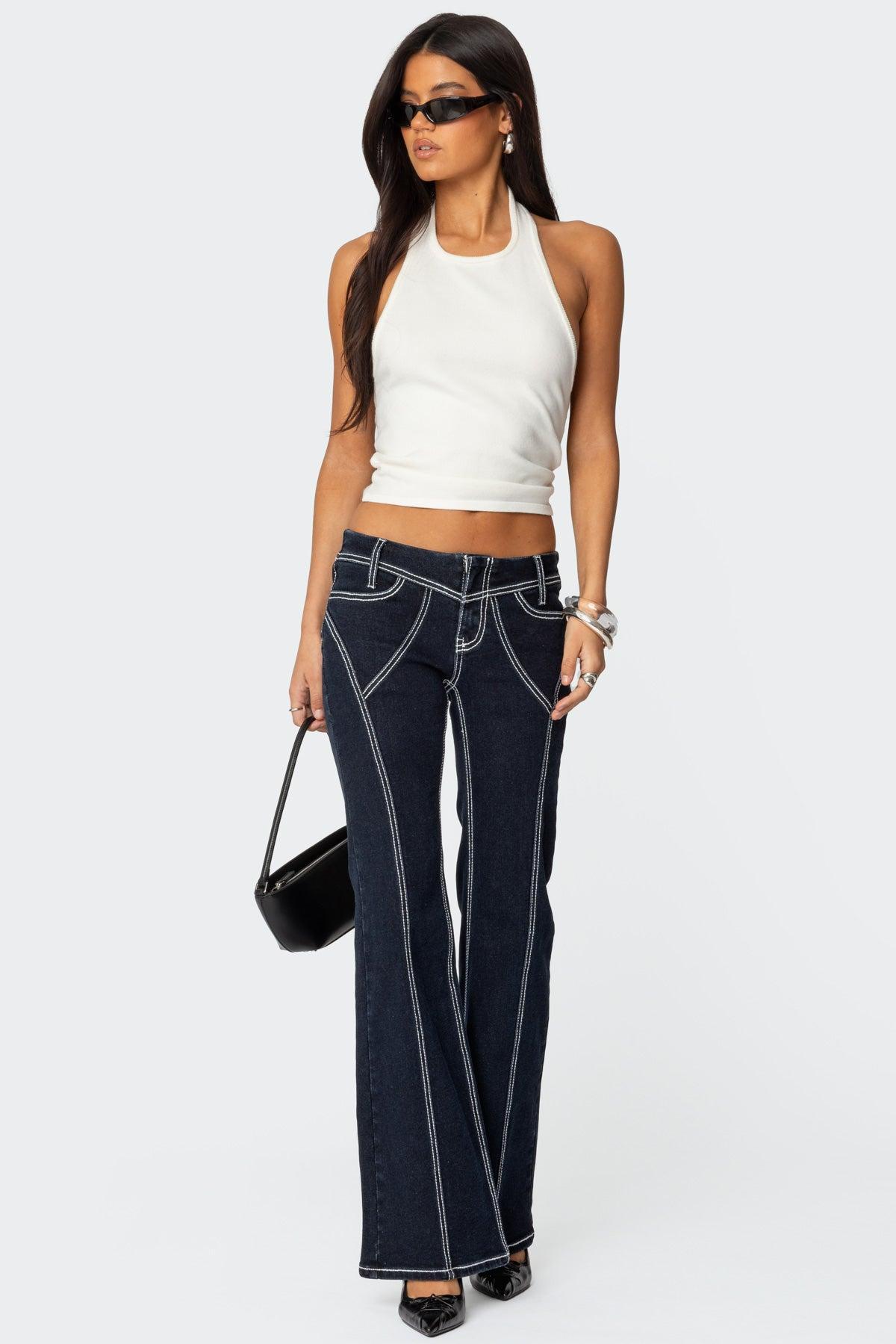 Twister Backless Knit Halter Top Product Image