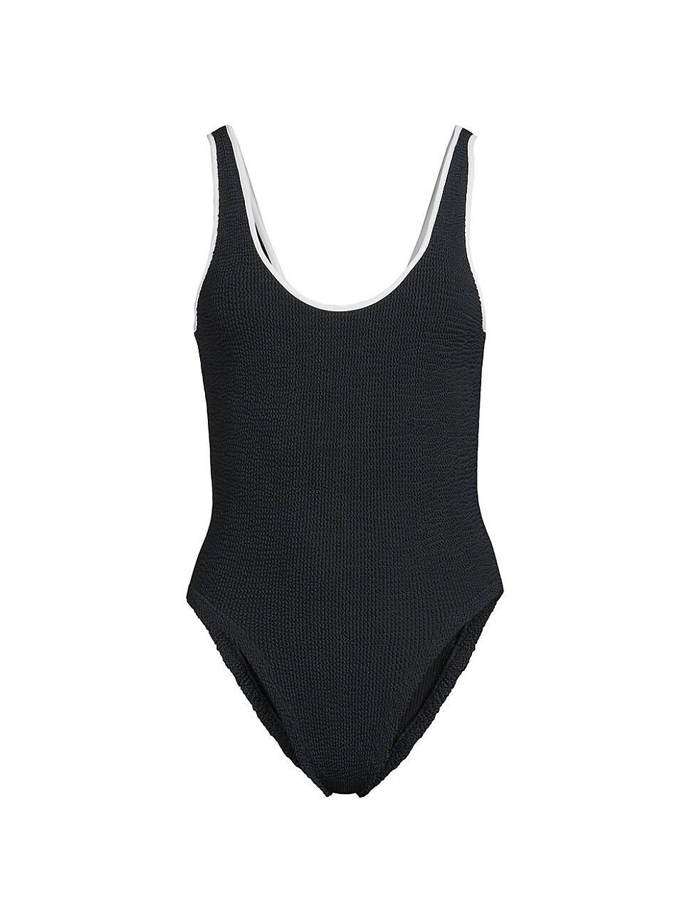 Womens Faye Textured V-Neck One-Piece Swimsuit Product Image