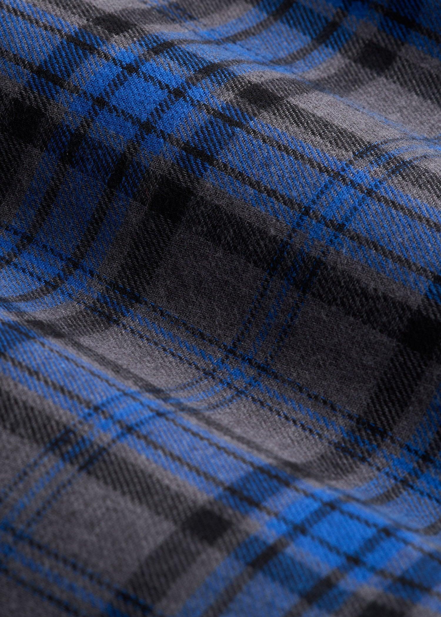 Plaid Pajama Pants for Tall Men in Grey and Cobalt Plaid Product Image