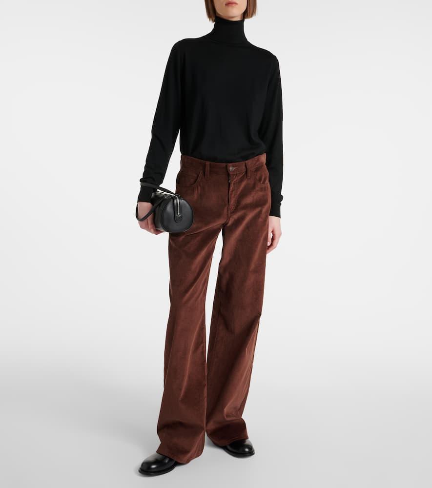 THE ROW Eglitta Corduroy Straight Trousers In Brown Product Image